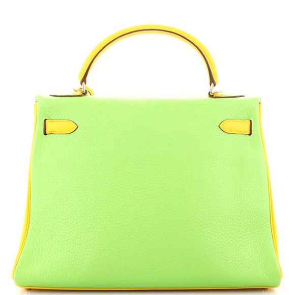 Hermes Kelly Handbag Tricolor Clemence with Gold Hardware 32 Multicolor - Picture 4 of 10